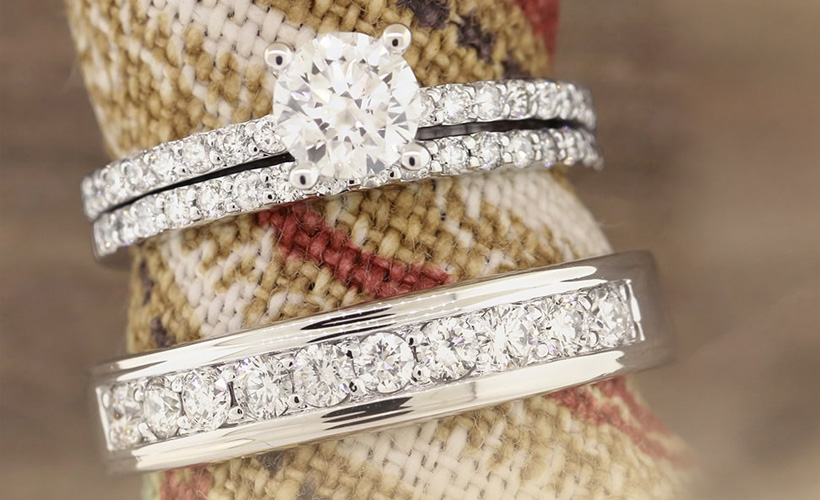 Lab grown trio ring set