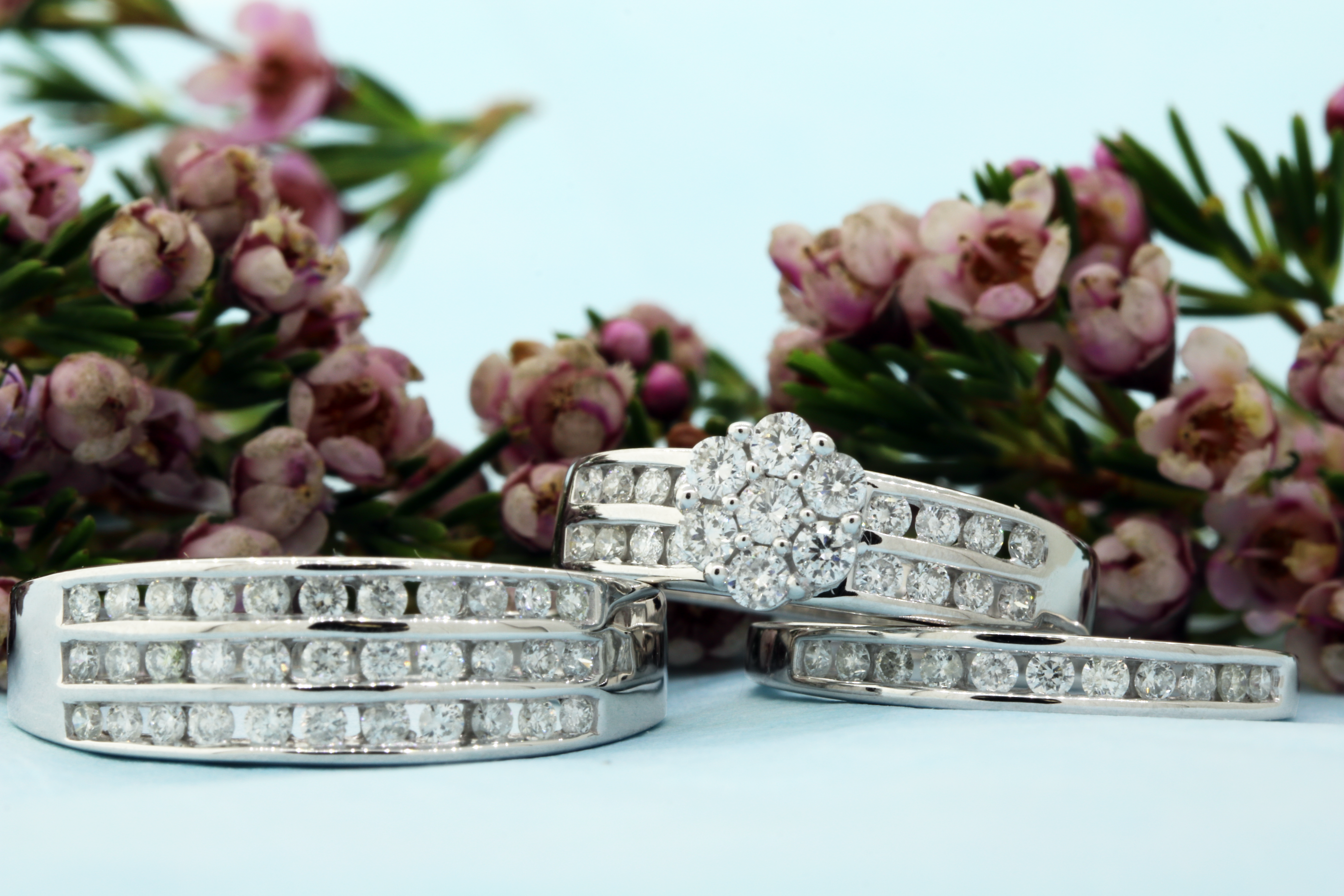 encienda collection trio wedding ring set 