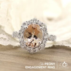 The Peony Morganite Engagement Ring by My Trio Rings